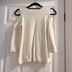 LOFT Shoulder-less White Knit Sweater XS